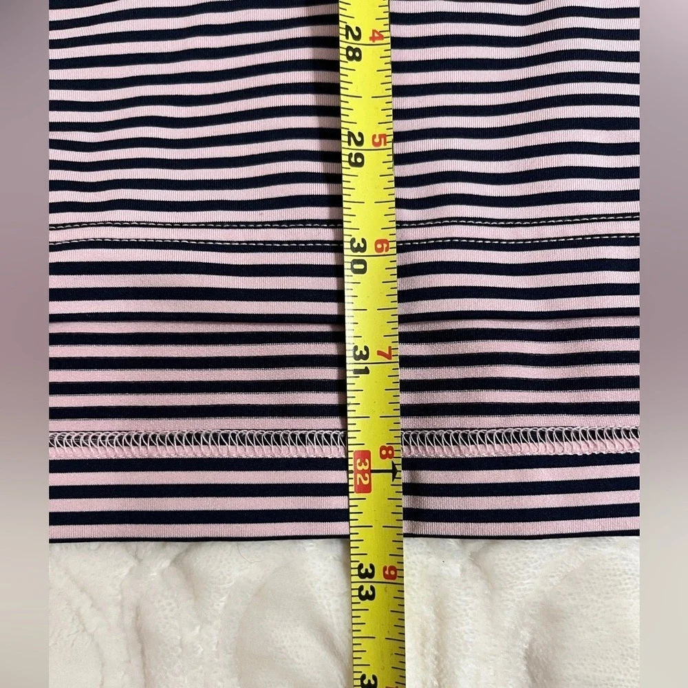 TURTLESON Golf Polo Shirt Mens Large Pink Black Stripe Performance Stretch